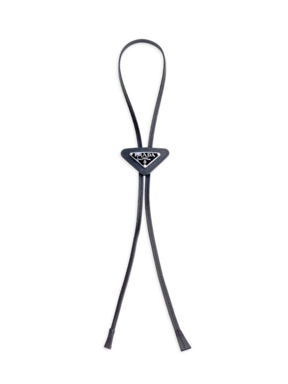 NWT Prada Saffiano Leather Bolo Tie Black Designer Western Luxury Gift 💘 Unisex - Picture 7 of 7